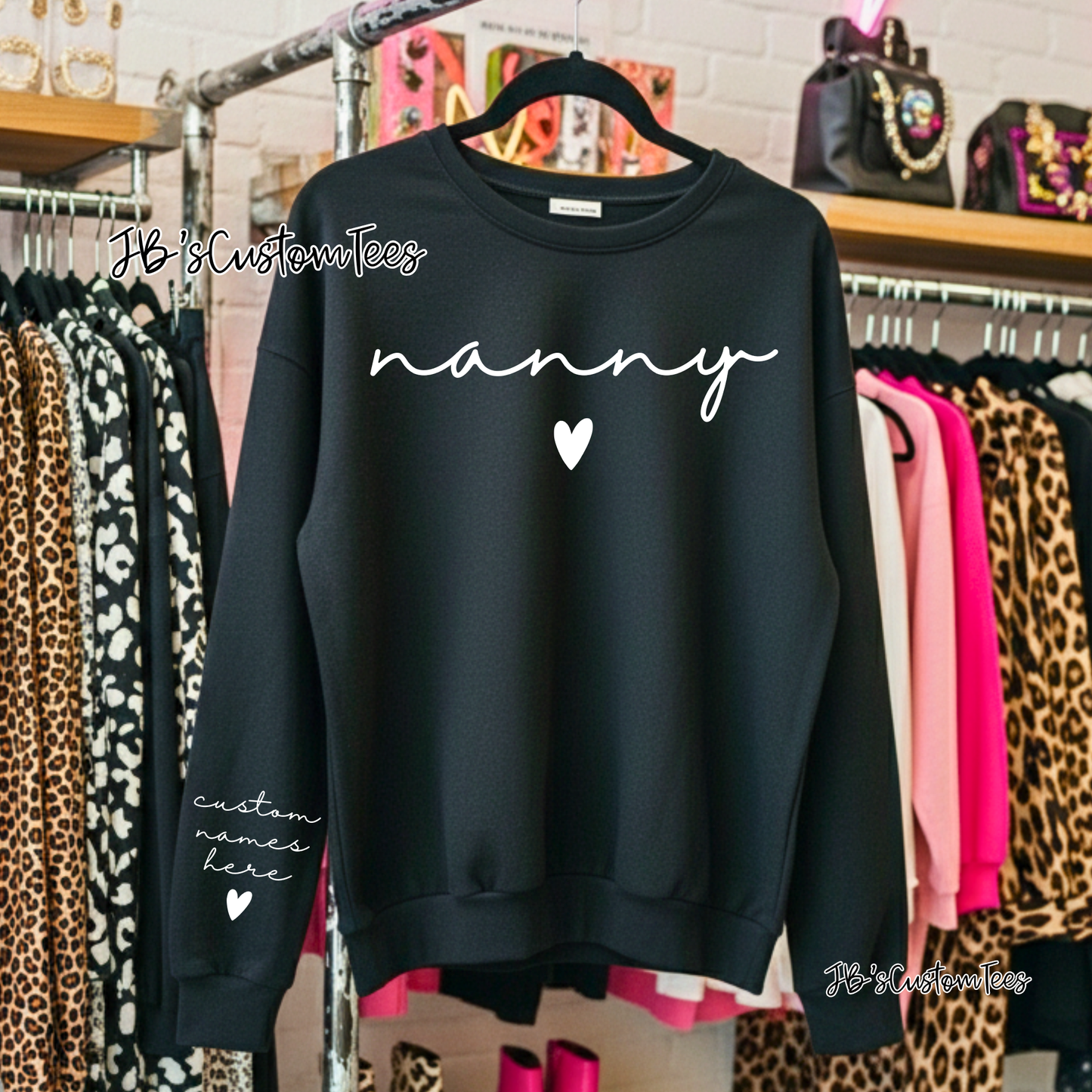 Custom Nanny Grandma Sweatshirt or Long Sleeve