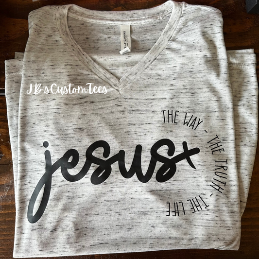 Jesus - The Way, The Truth, The Life Bella V-Neck Tee