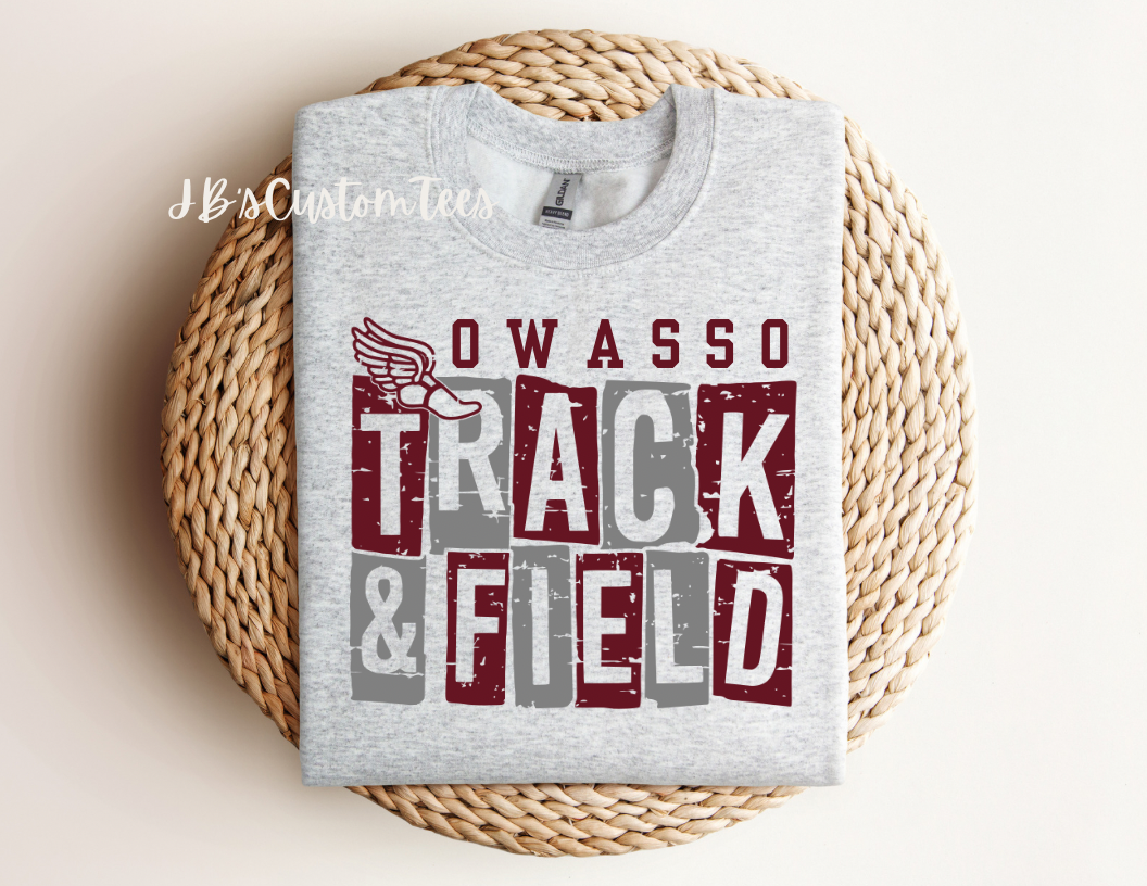 Owasso Track & Field Ash Grey Sweatshirt