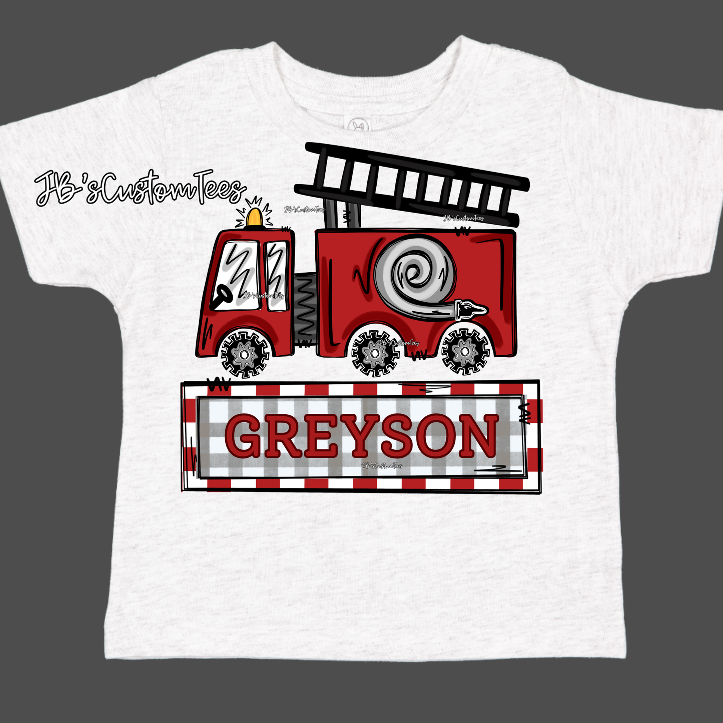 Custom Name Firetruck Tee