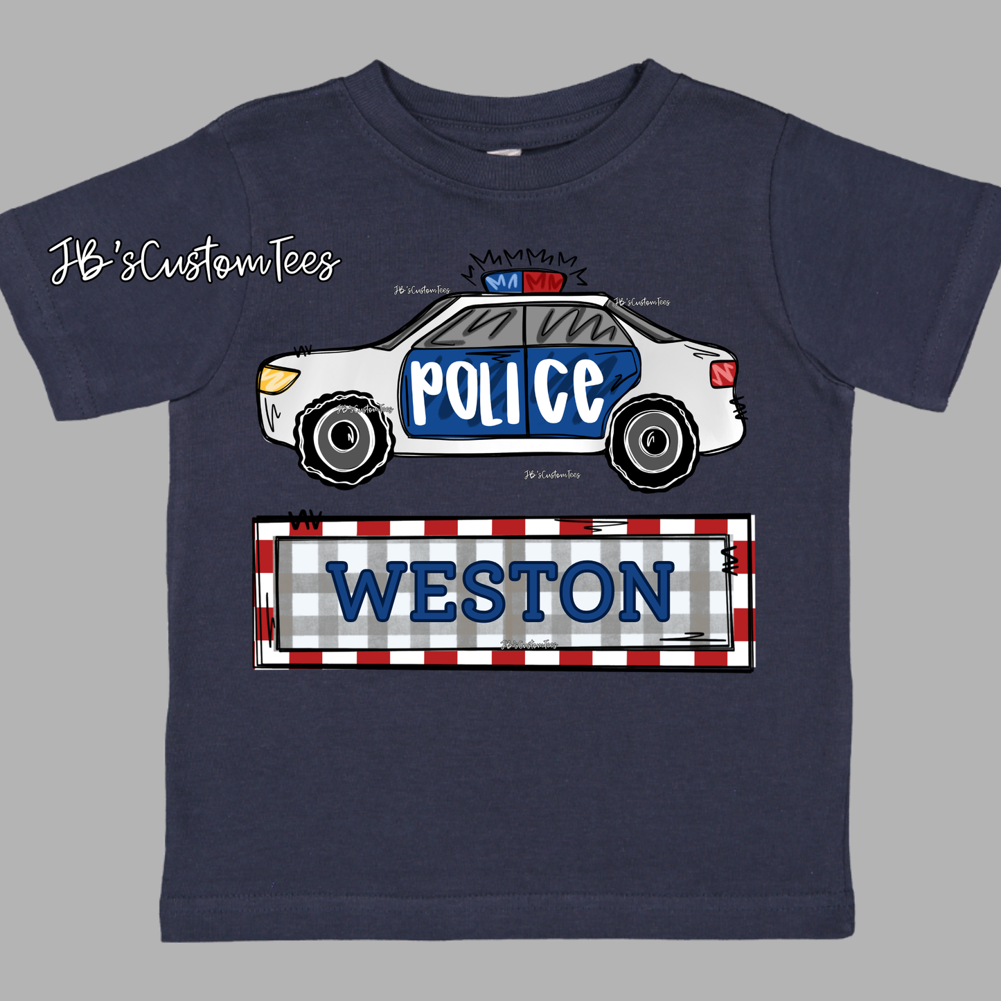 Custom Name Police Car Tee