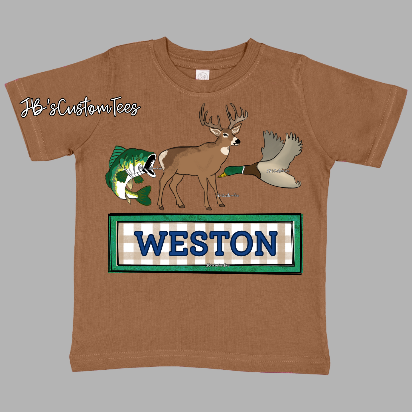 Custom Name Bass Buck Duck Tee