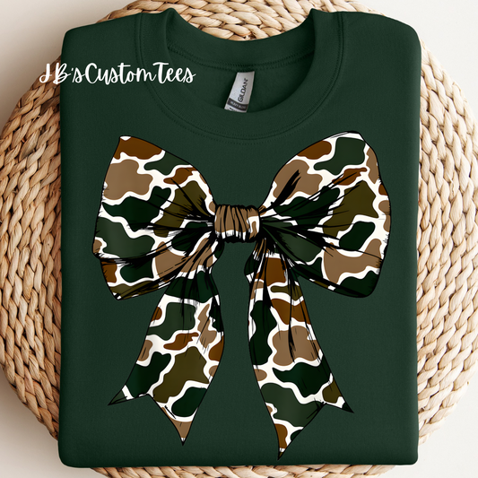 Retro Camo Bow Sweatshirt