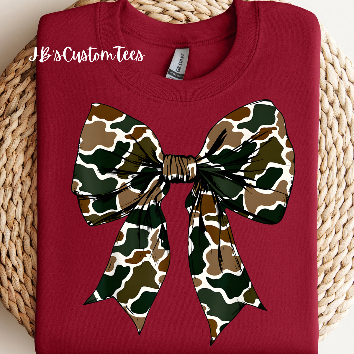 Retro Camo Bow Sweatshirt