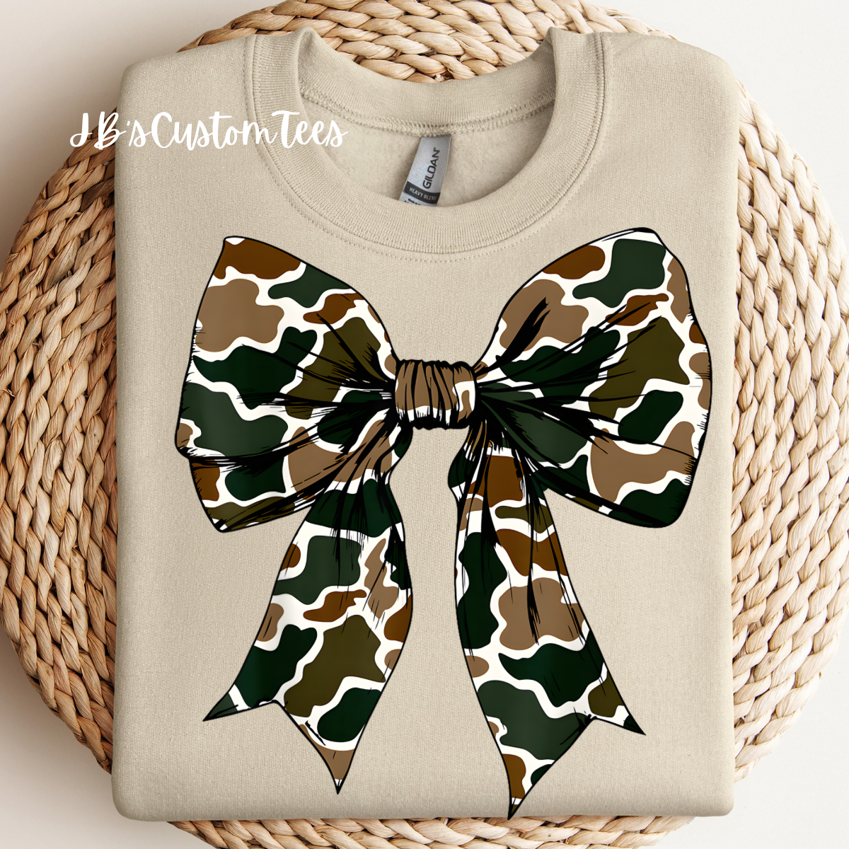 Retro Camo Bow Sweatshirt