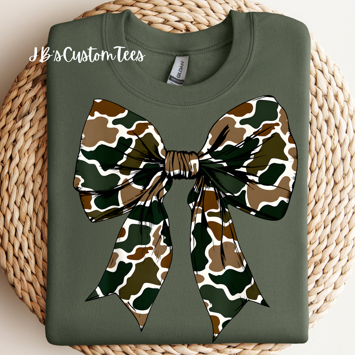 Retro Camo Bow Sweatshirt