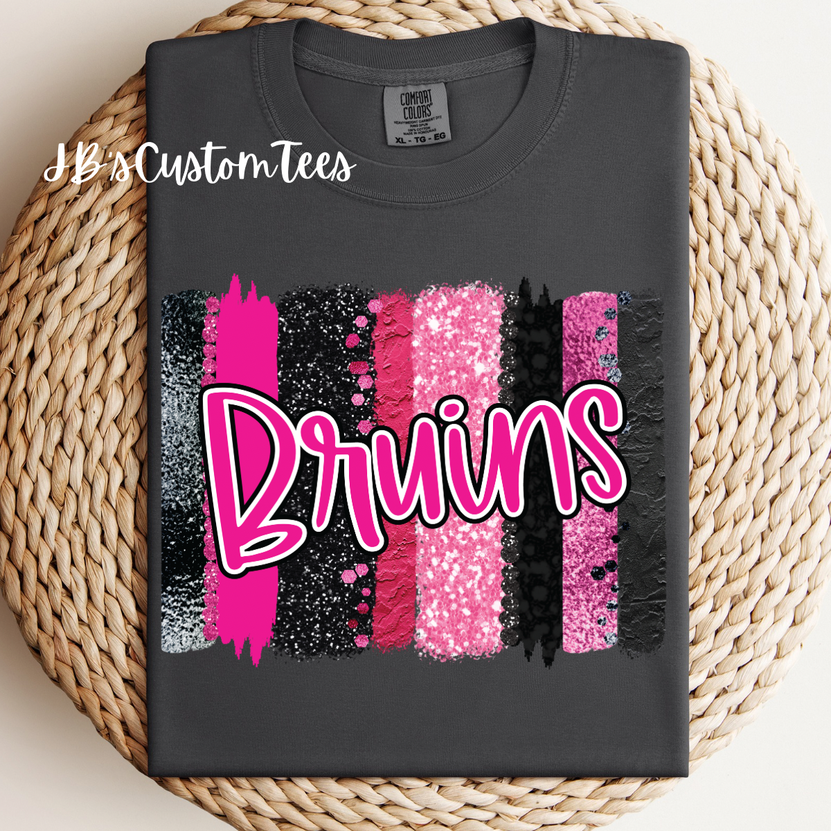 Bruins Pink Brushstroke Comfort Colors Tee