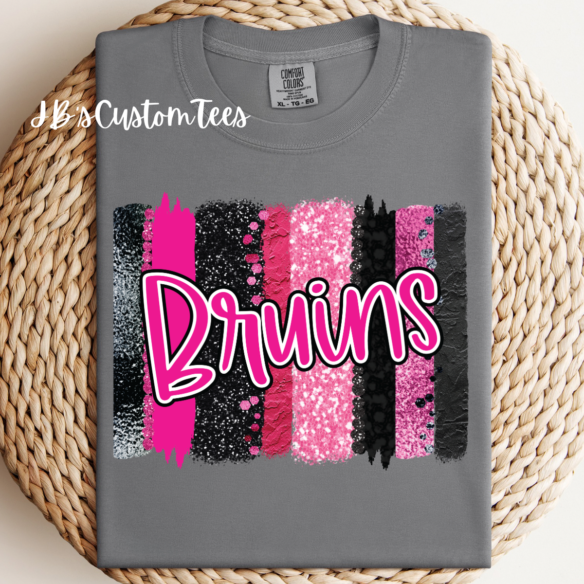 Bruins Pink Brushstroke Comfort Colors Tee
