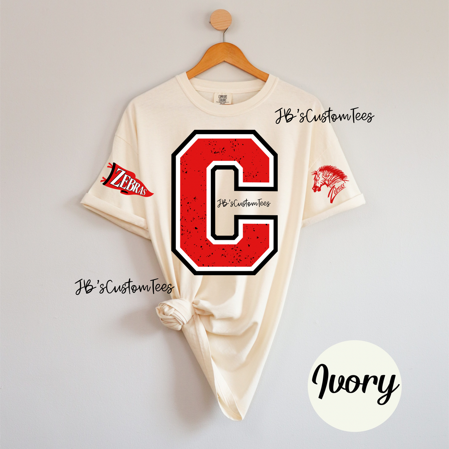 C Zebras Vintage Varsity
