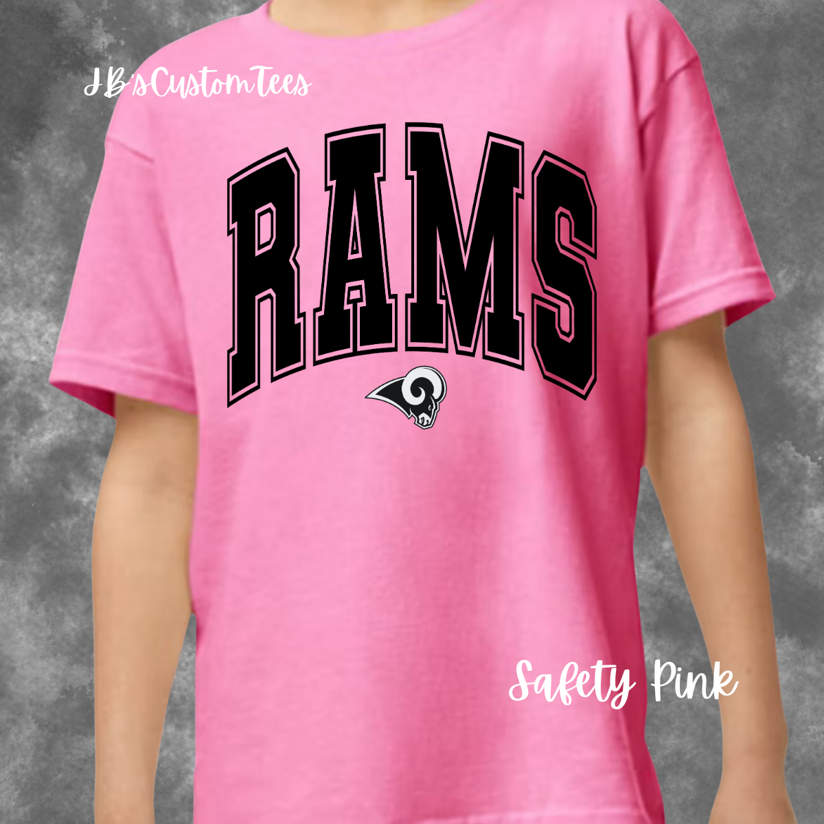 Youth/Toddler Varsity Black Rams Pink Out