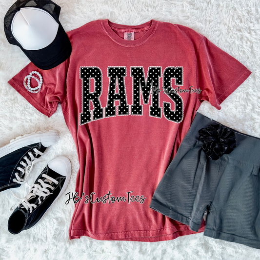Polka Dot Lace Rams Crimson