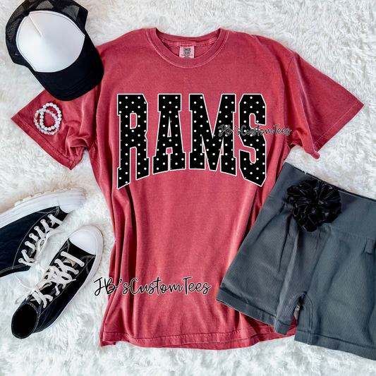 Polka Dot Rams Crimson