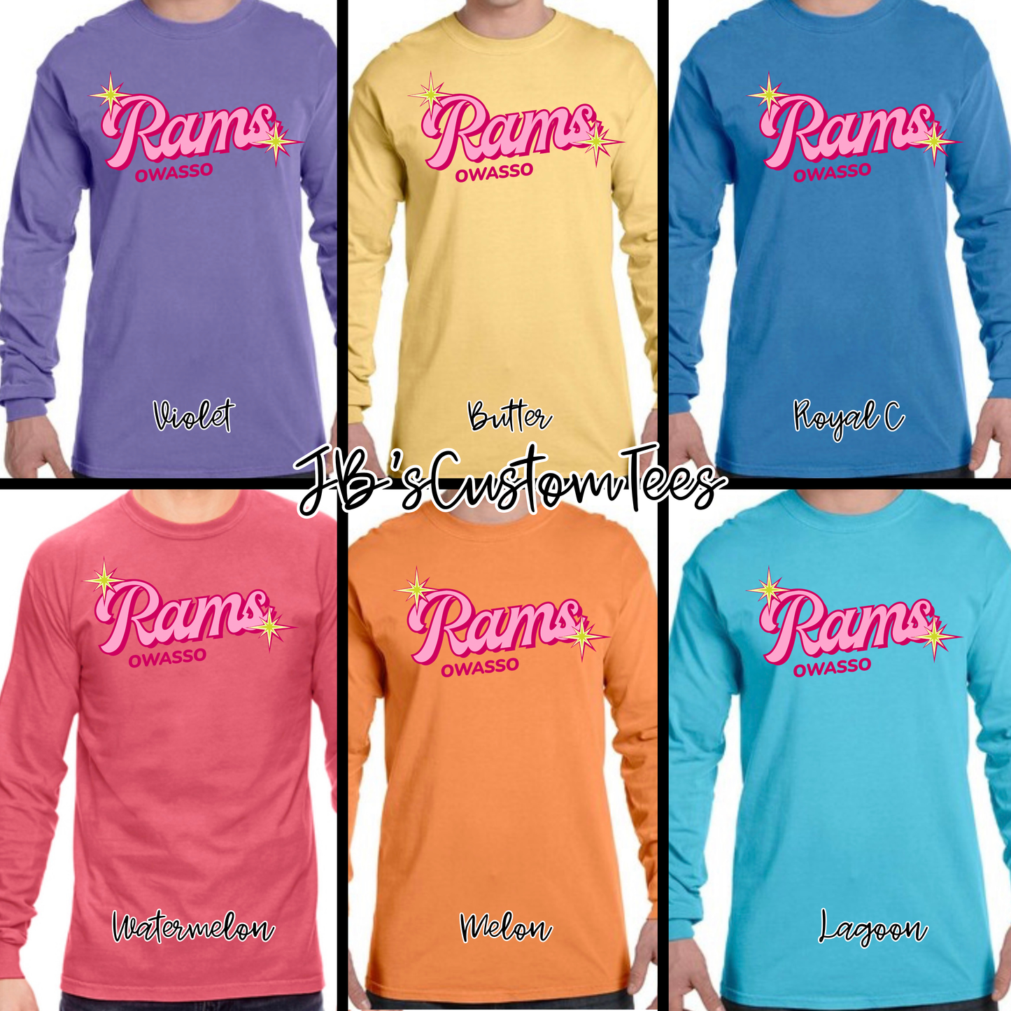 Neon Sparkle Rams Long Sleeve CC