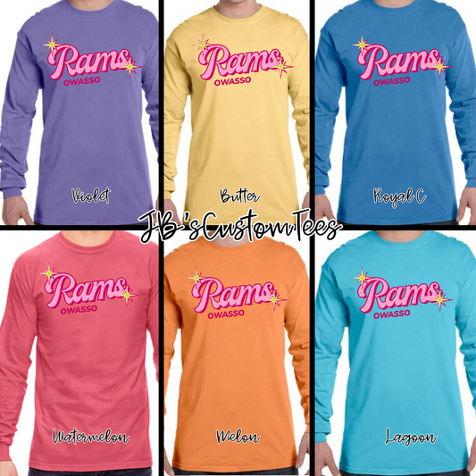 Neon Sparkle Rams Long Sleeve CC