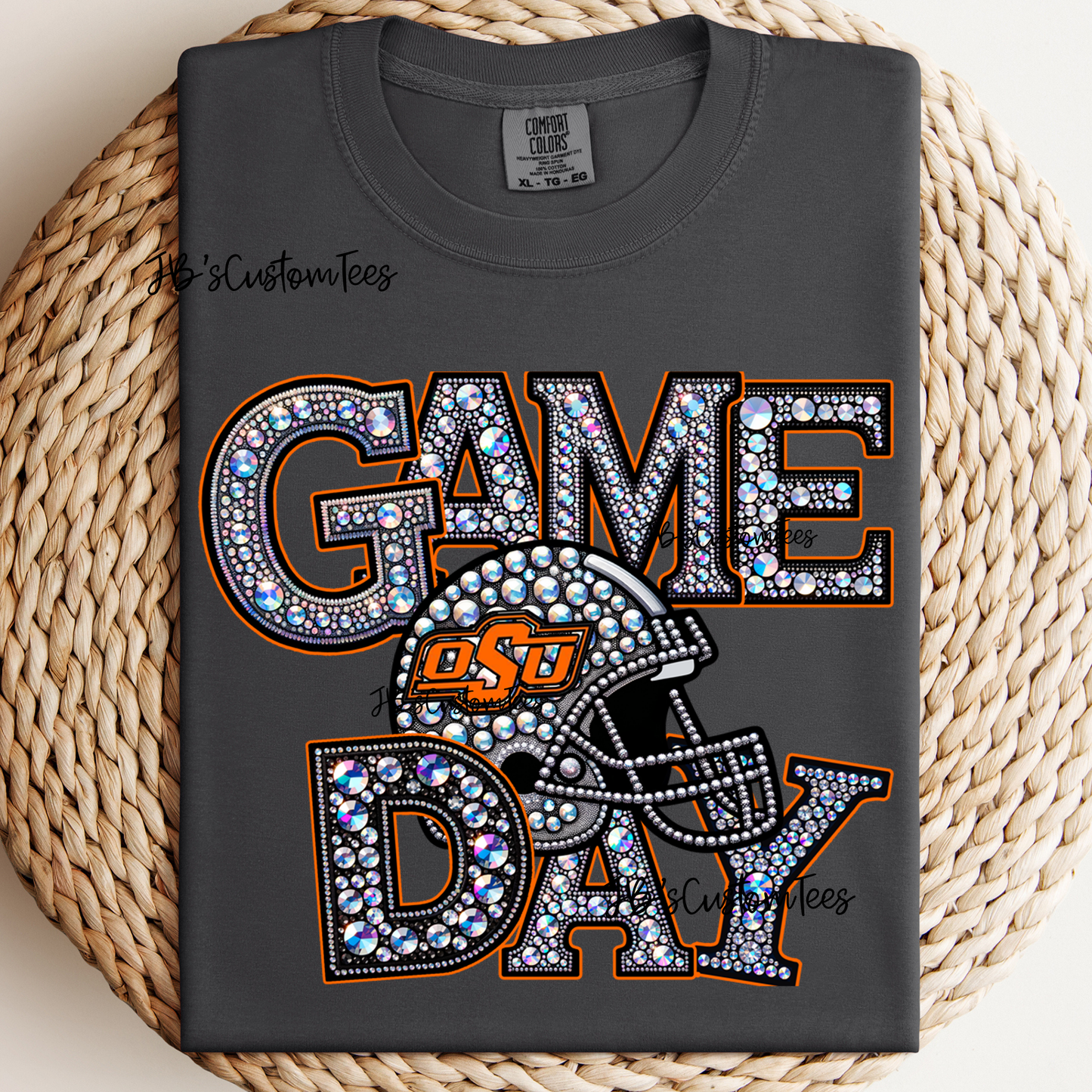 Faux Rhinestone Game Day OSU