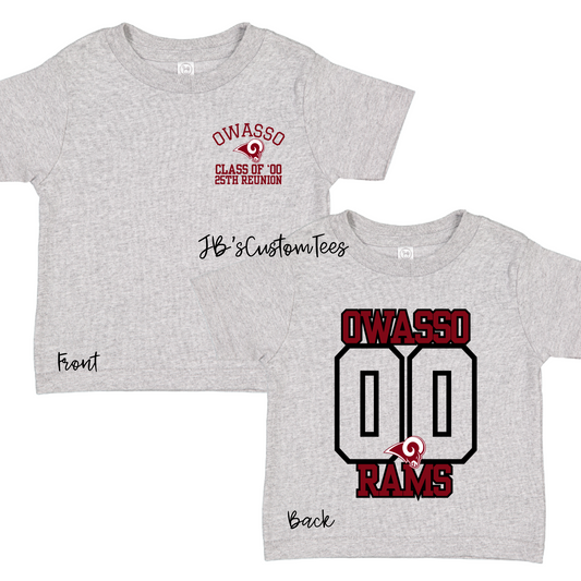 Owasso Rams Class of 2000 -  Grey Toddler/Youth Tee