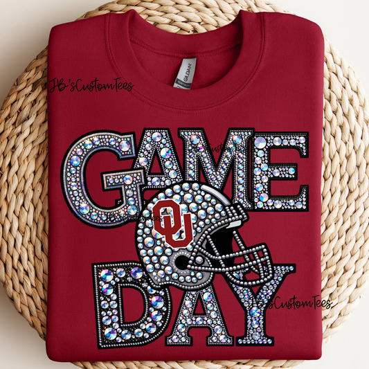 Faux Rhinestone Game Day OU