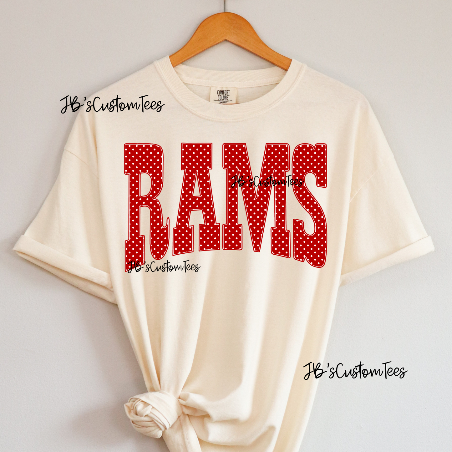 Crimson Polka Dot Rams