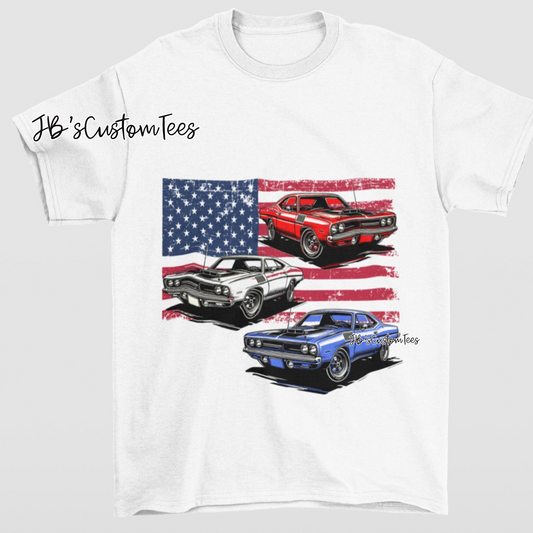 Red White & Blue Vintage Cars