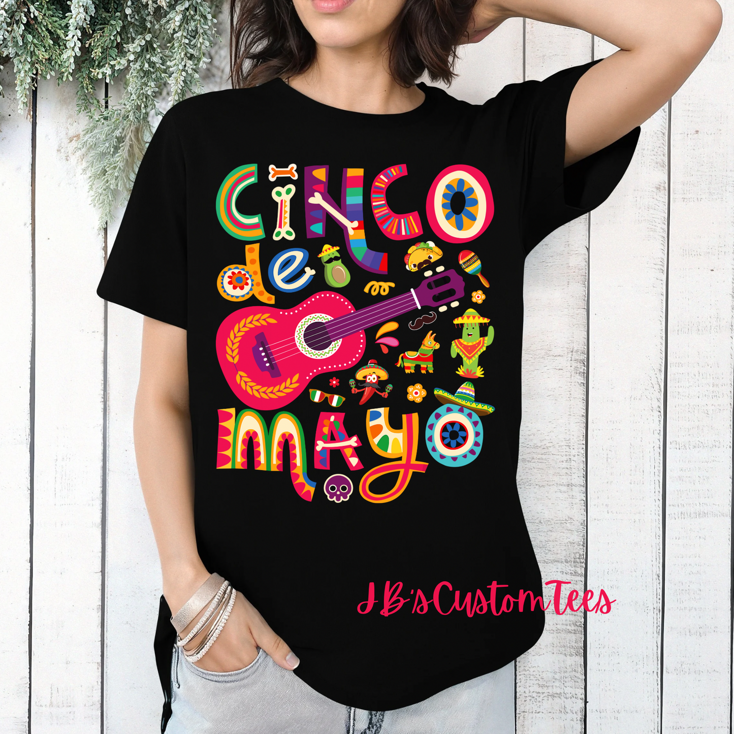 Cinco De Mayo Gildan Black Tee