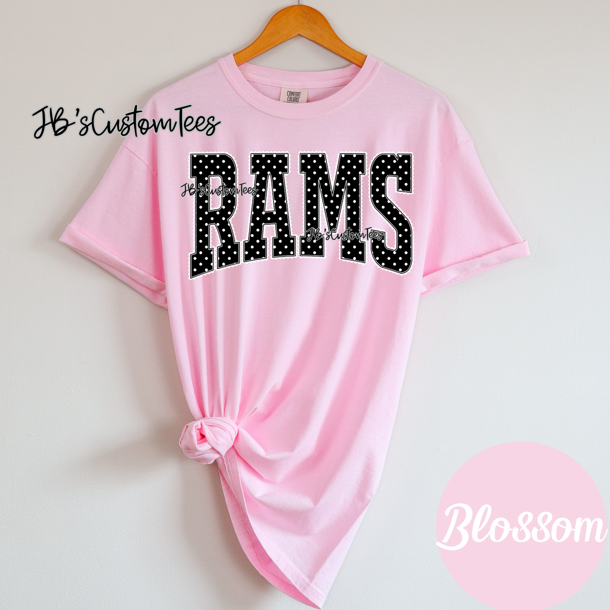 Polka Dot Lace Rams Light Pink