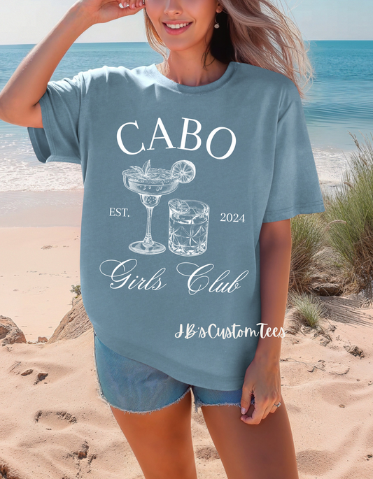 Cabo Girls Club Blue Jean Comfort Colors Tee