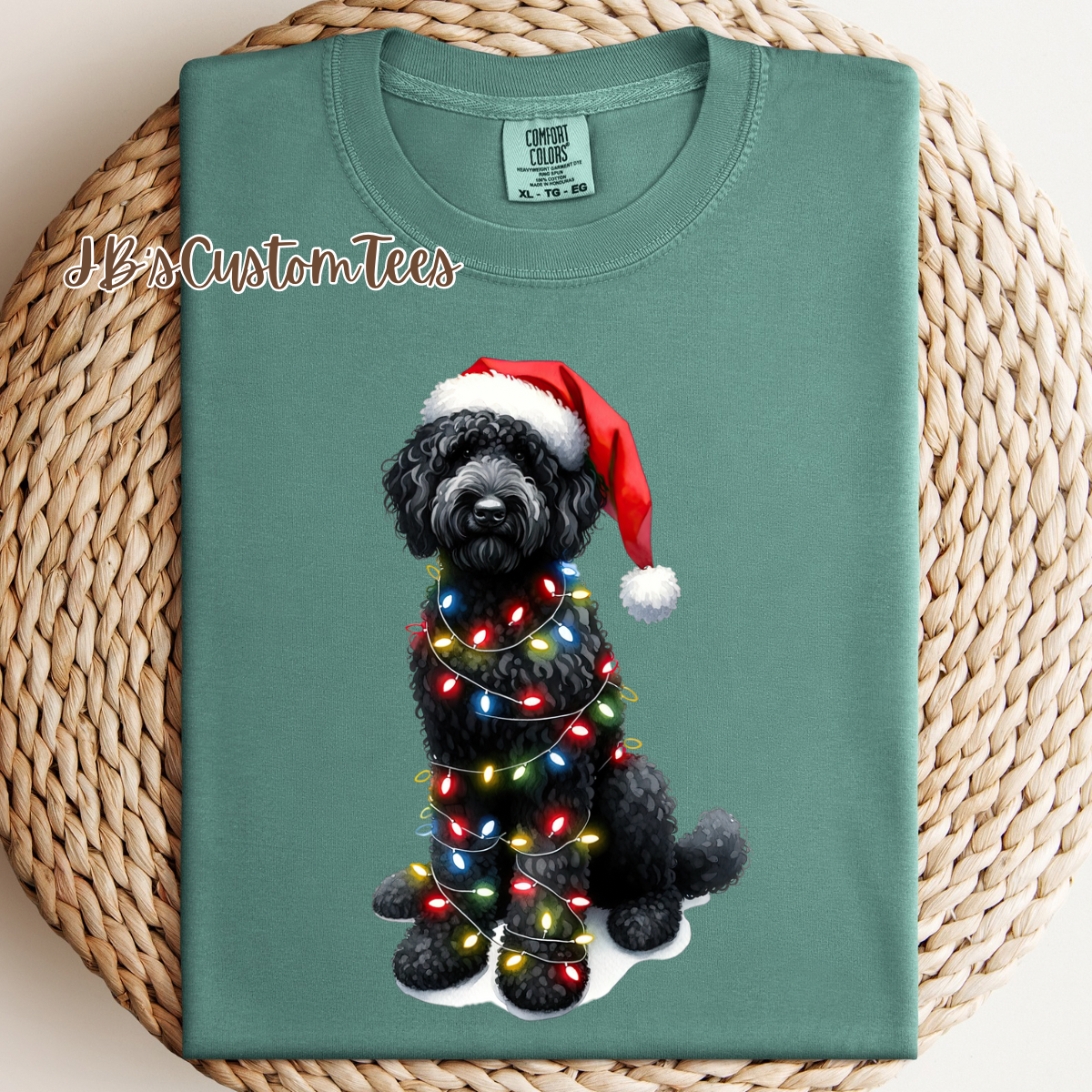 Christmas Black Golden Doodle CC Tee