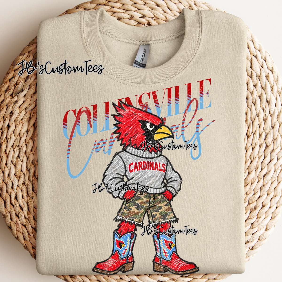 Collinsville Cardinals Scribble Mascot - Youth