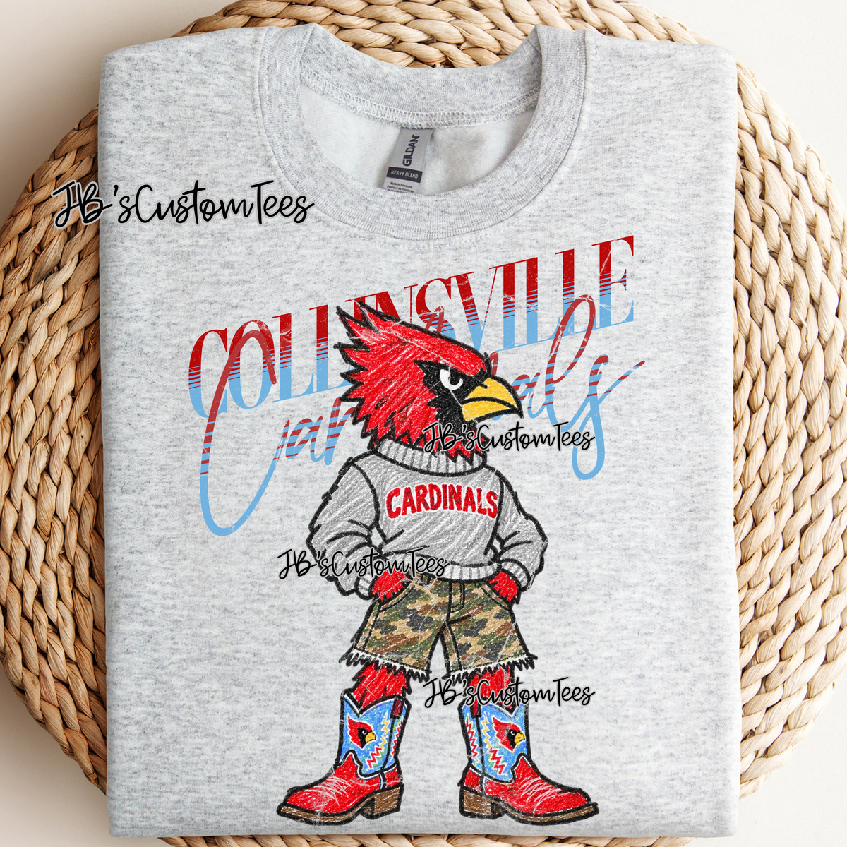 Collinsville Cardinals Scribble Mascot - Youth