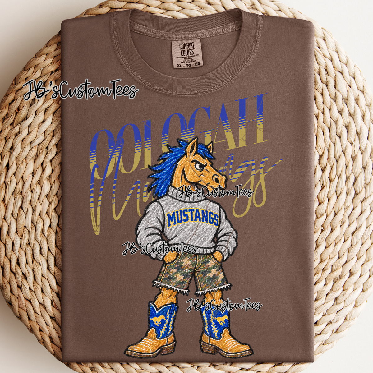 Oologah Mustangs Scribbled Mascot