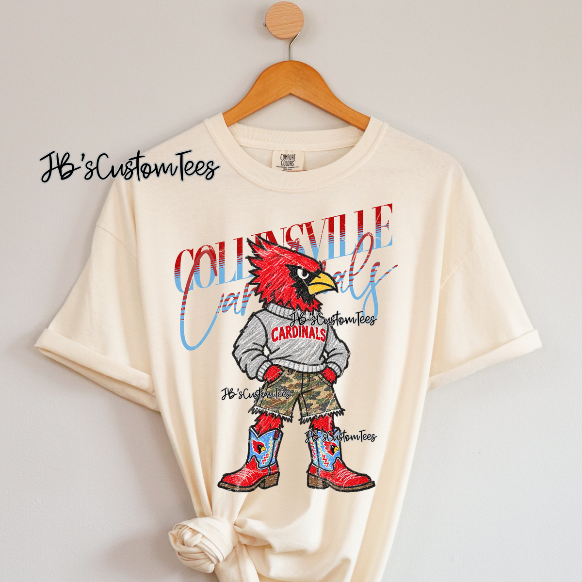 Collinsville Cardinals Scribble Mascot - Youth