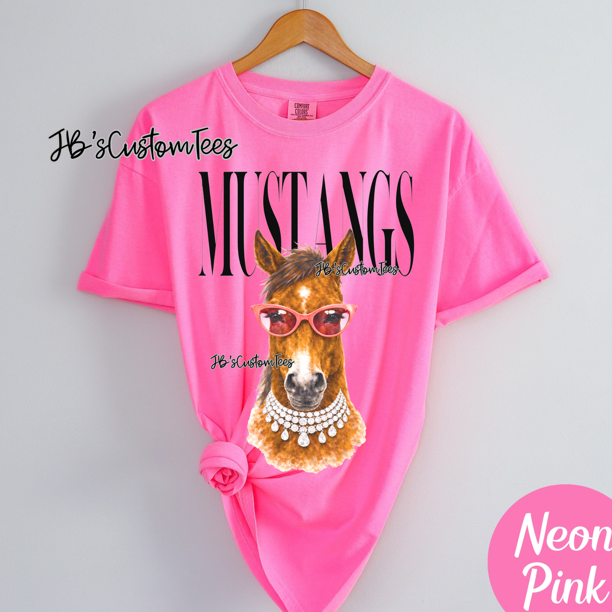 Neon Pink Vogue Mustangs