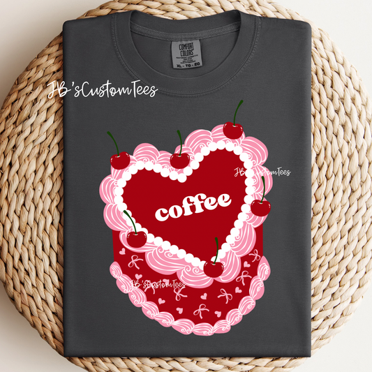 Coffee Vintage Heart Cake