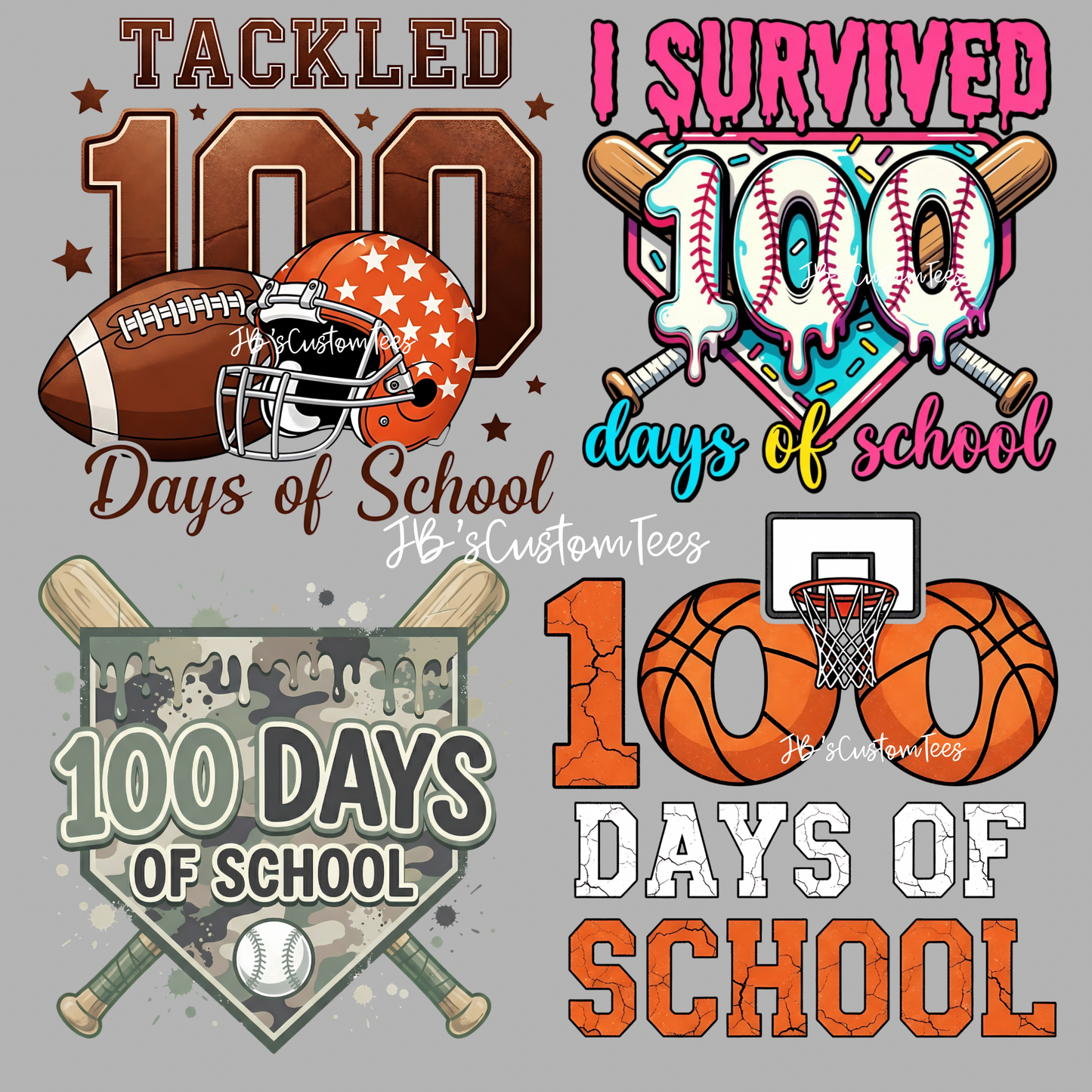 Youth/Toddler 100 Days of School - Sport Theme Tee