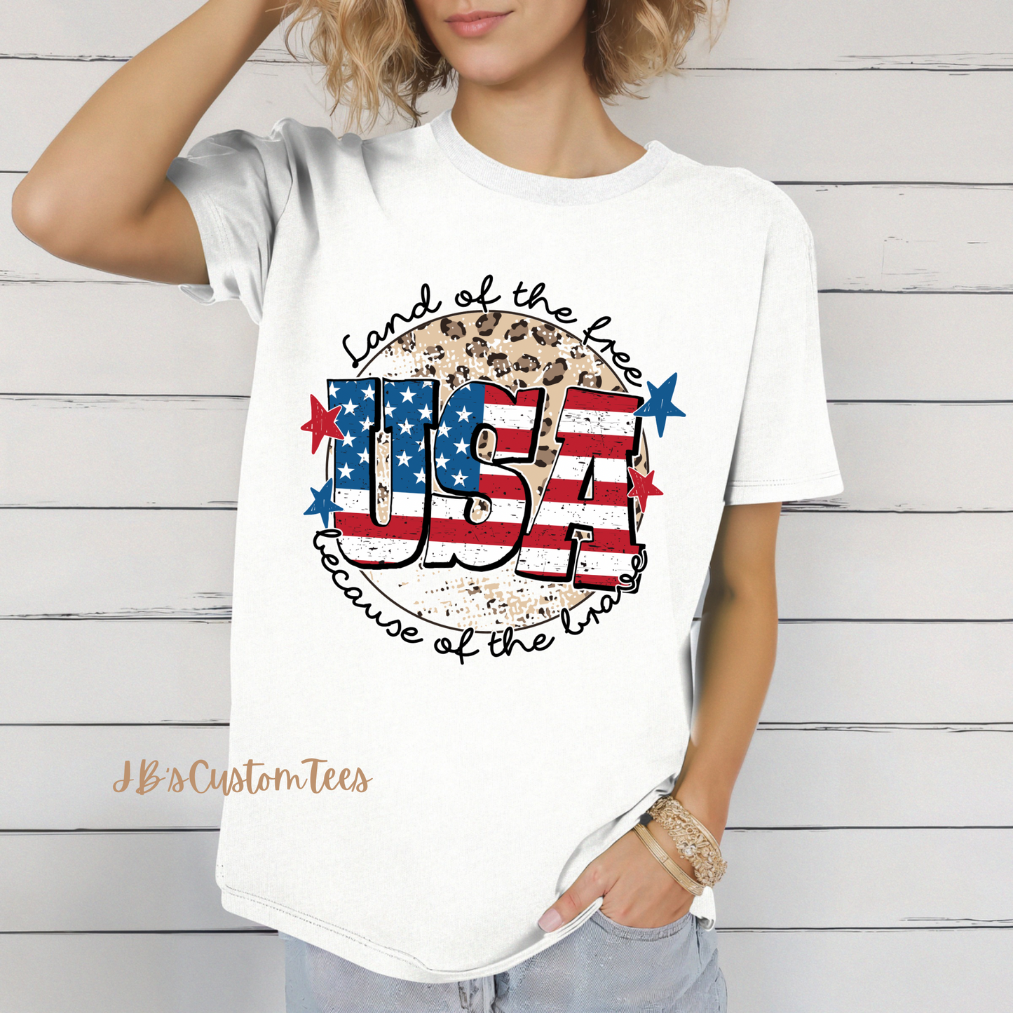 Land of the free because of the brave Tee