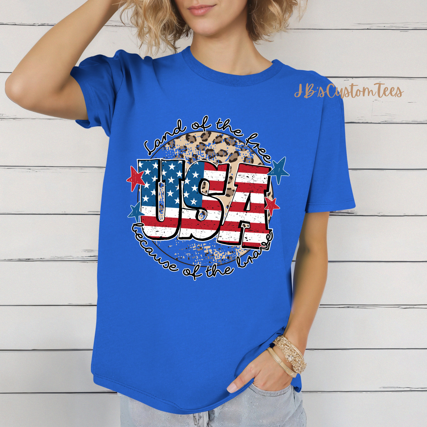 Land of the free because of the brave Tee