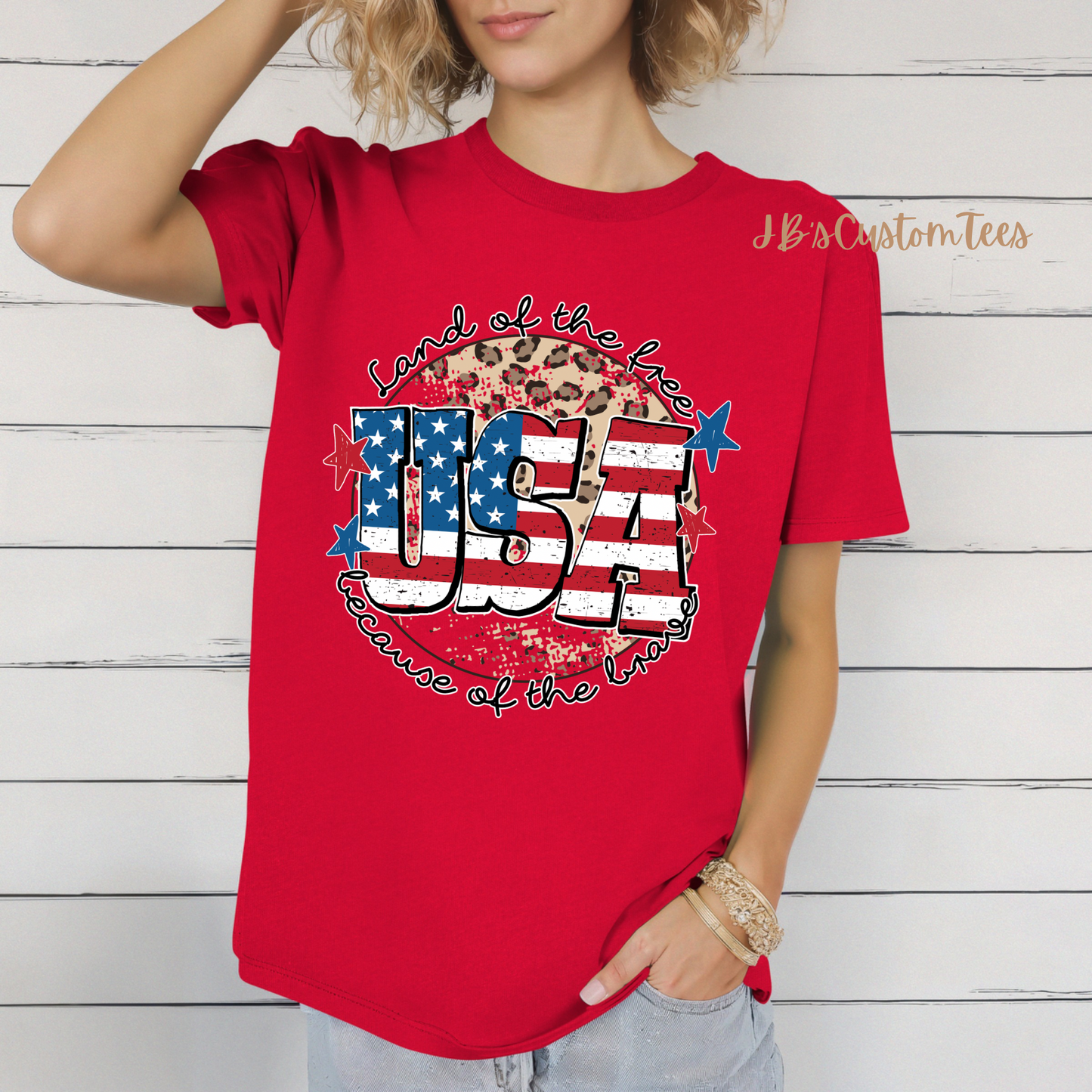 Land of the free because of the brave Tee