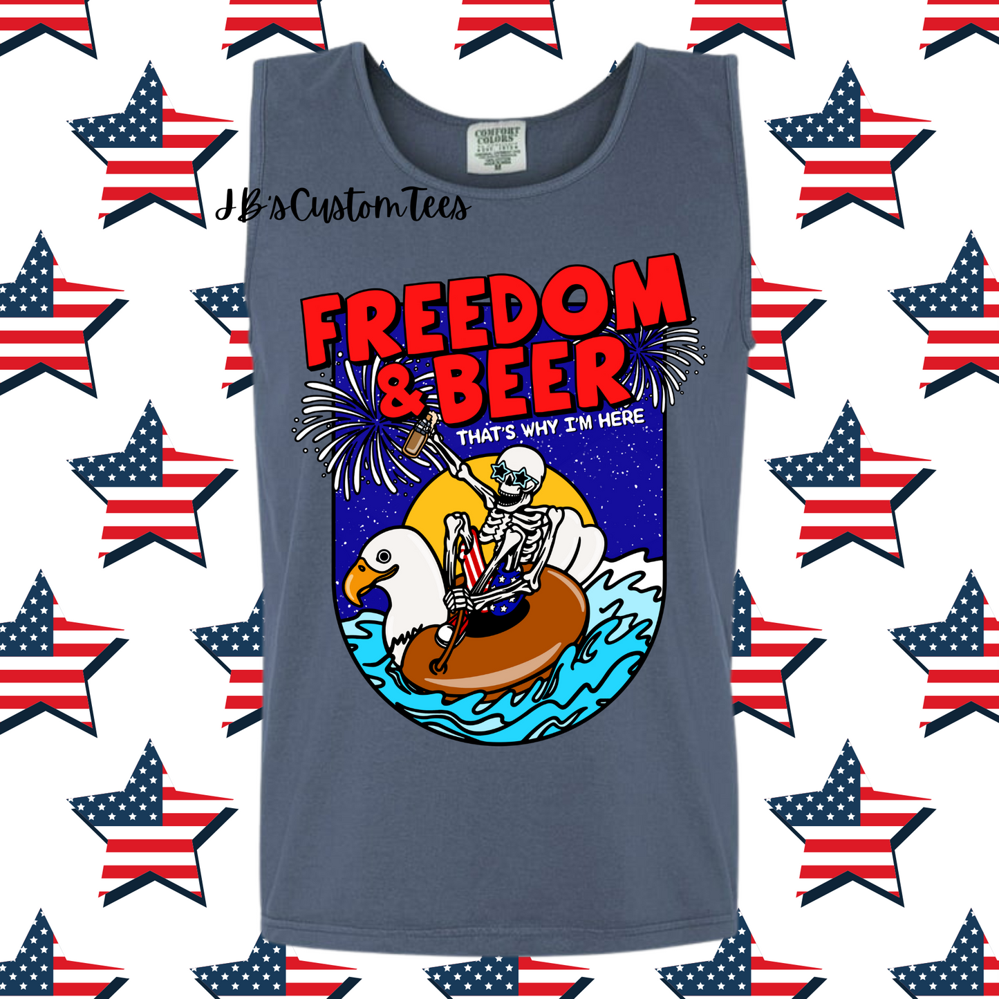 Freedom & Beer Unisex Comfort Colors Tank