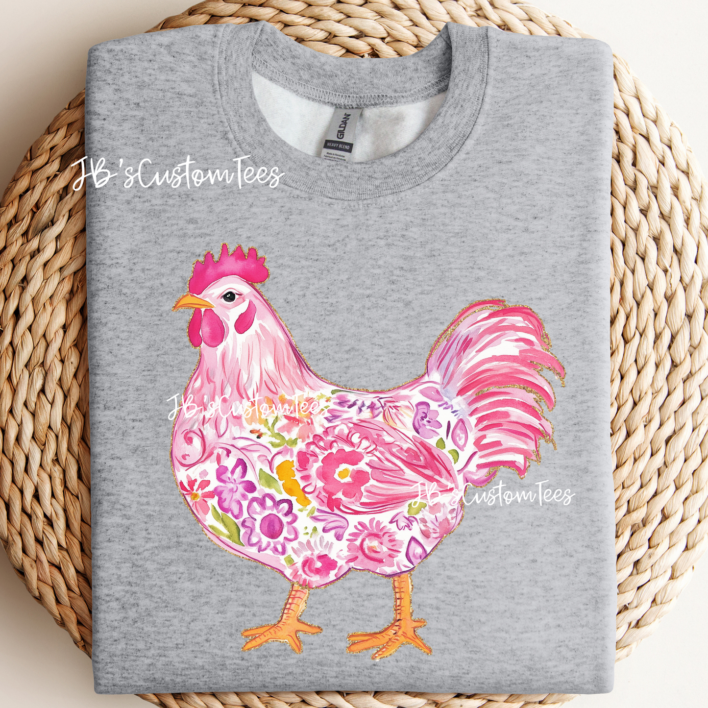 Pink Floral Chicken