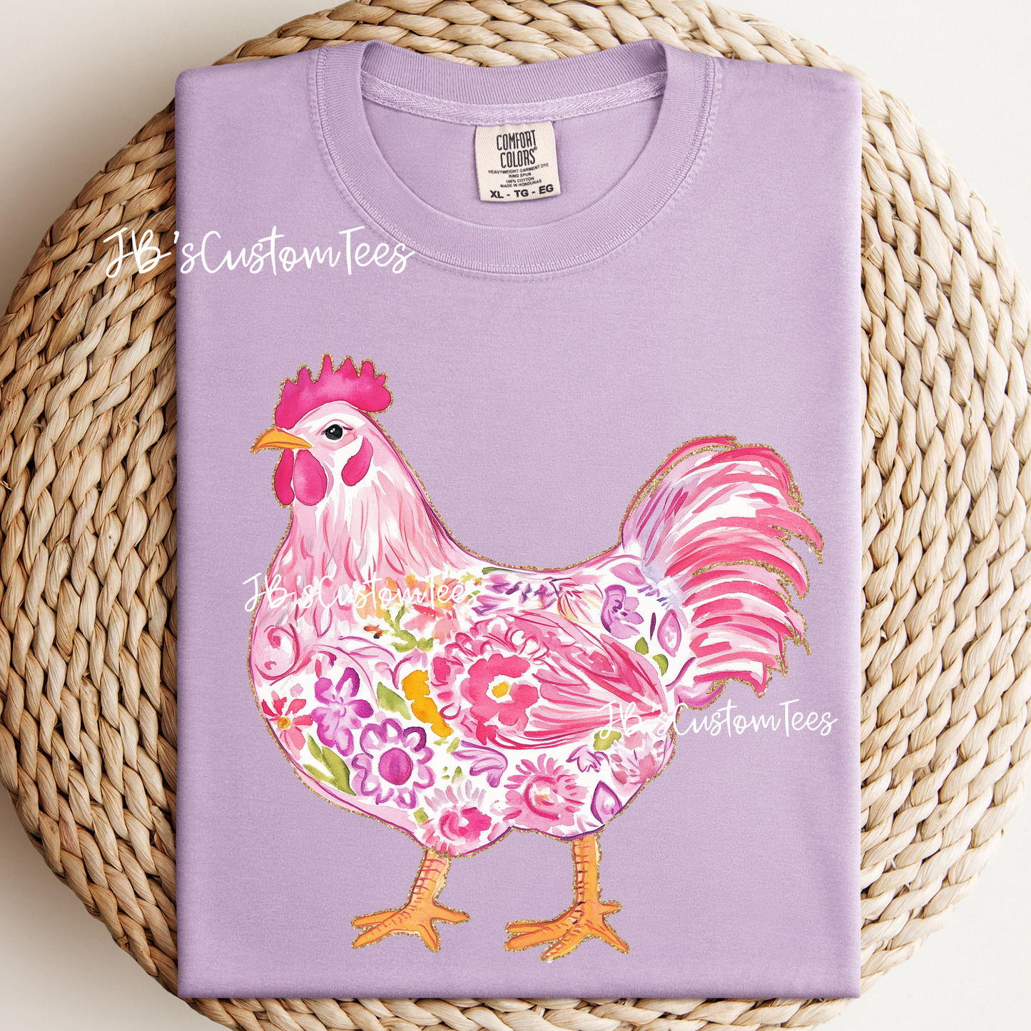 Pink Floral Chicken
