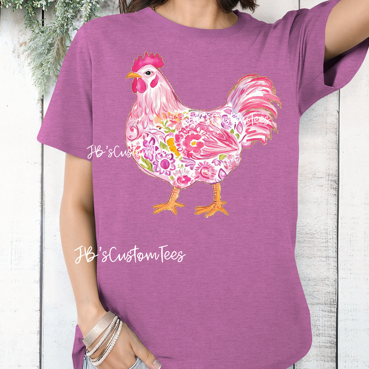 Pink Floral Chicken