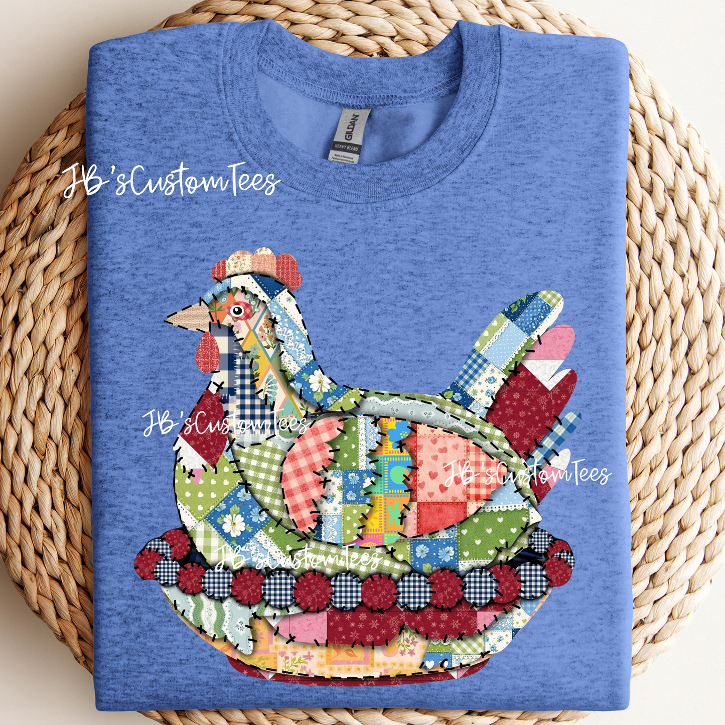 Patchwork Hen on a Nest