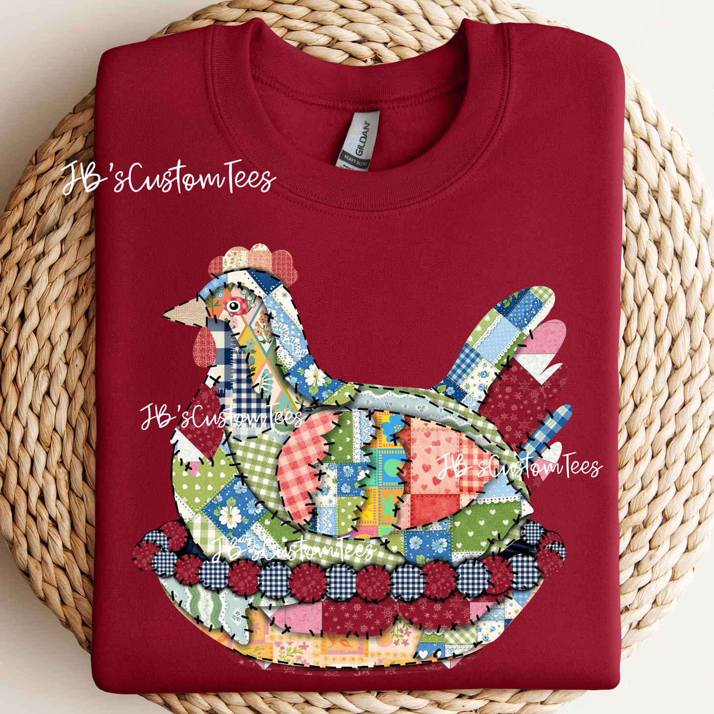 Patchwork Hen on a Nest