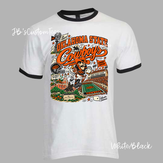 Oklahoma State 90’s Vibe Ringer Tee