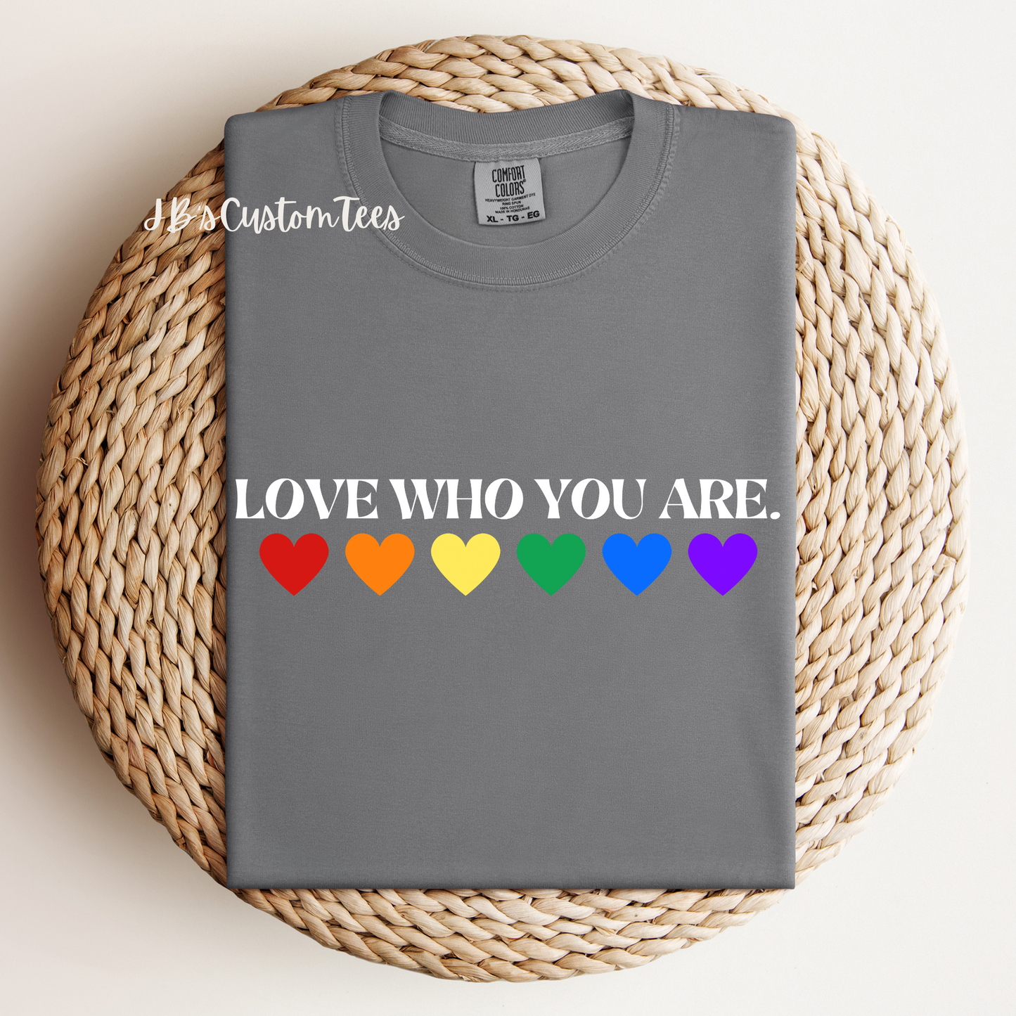 Love Who You Are Pride Comfort Colors Grey Tee