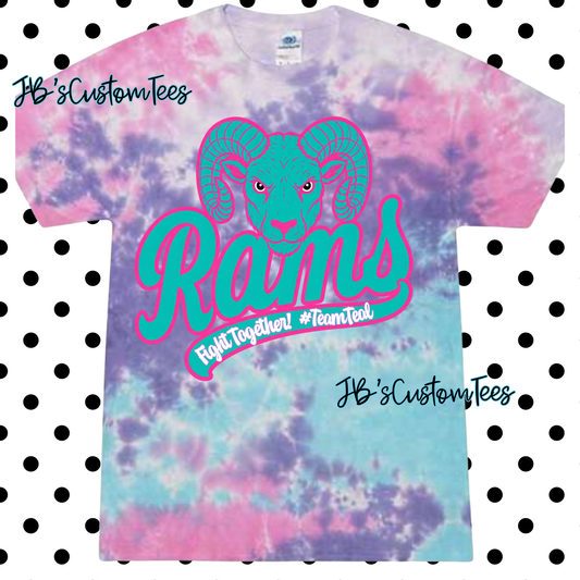 Rams Fight Together - #TeamTeal - Youth Tie-Dye