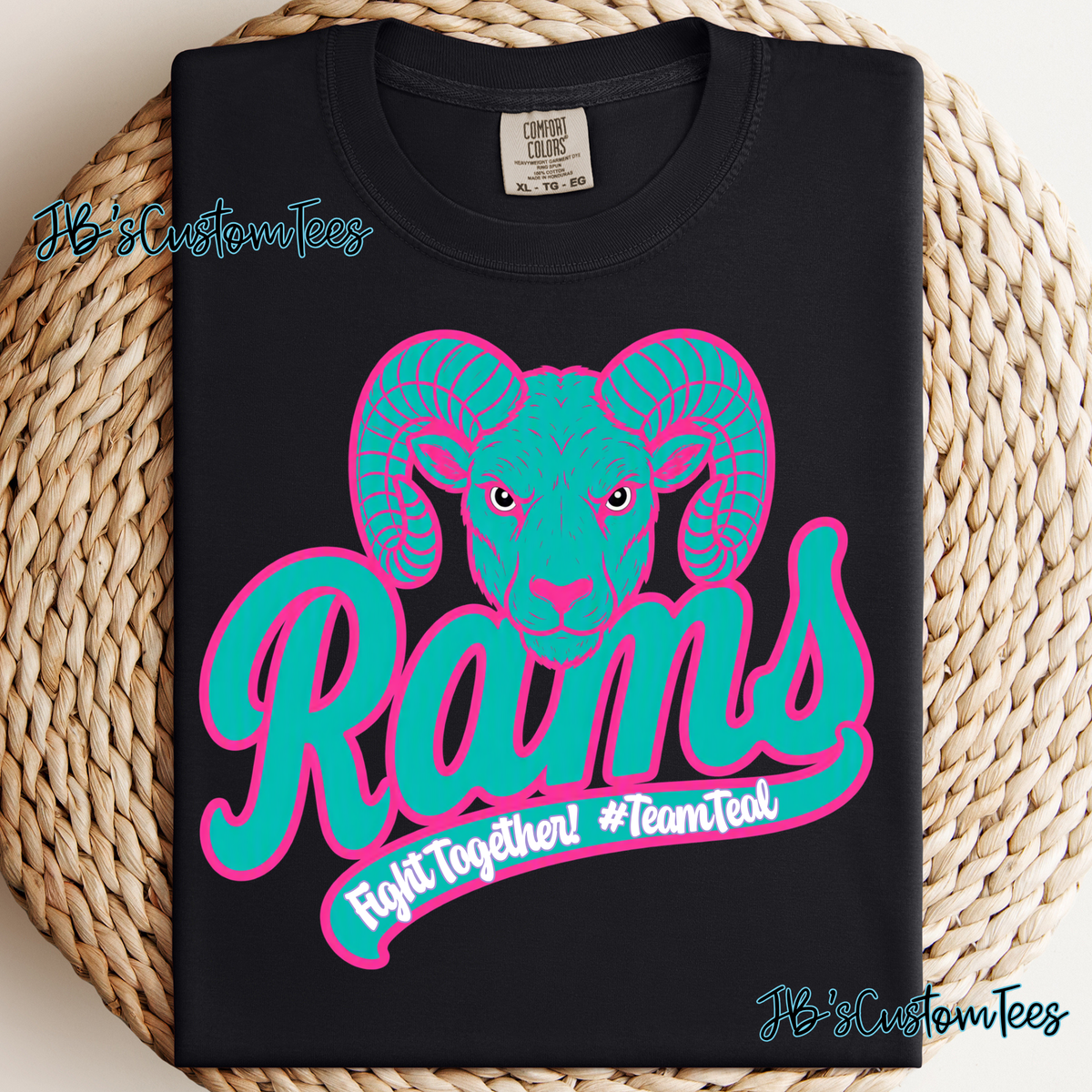 Rams Fight Together - #TeamTeal - Youth Black Tee/Sweatshirt