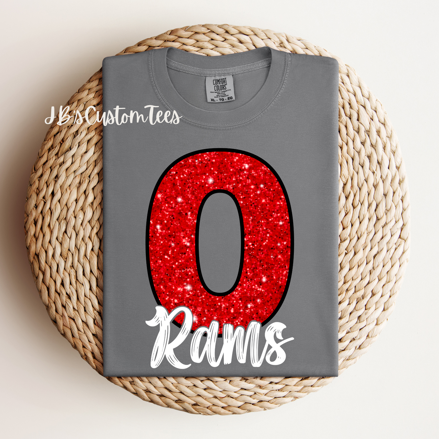 Faux Glitter O Rams Tee