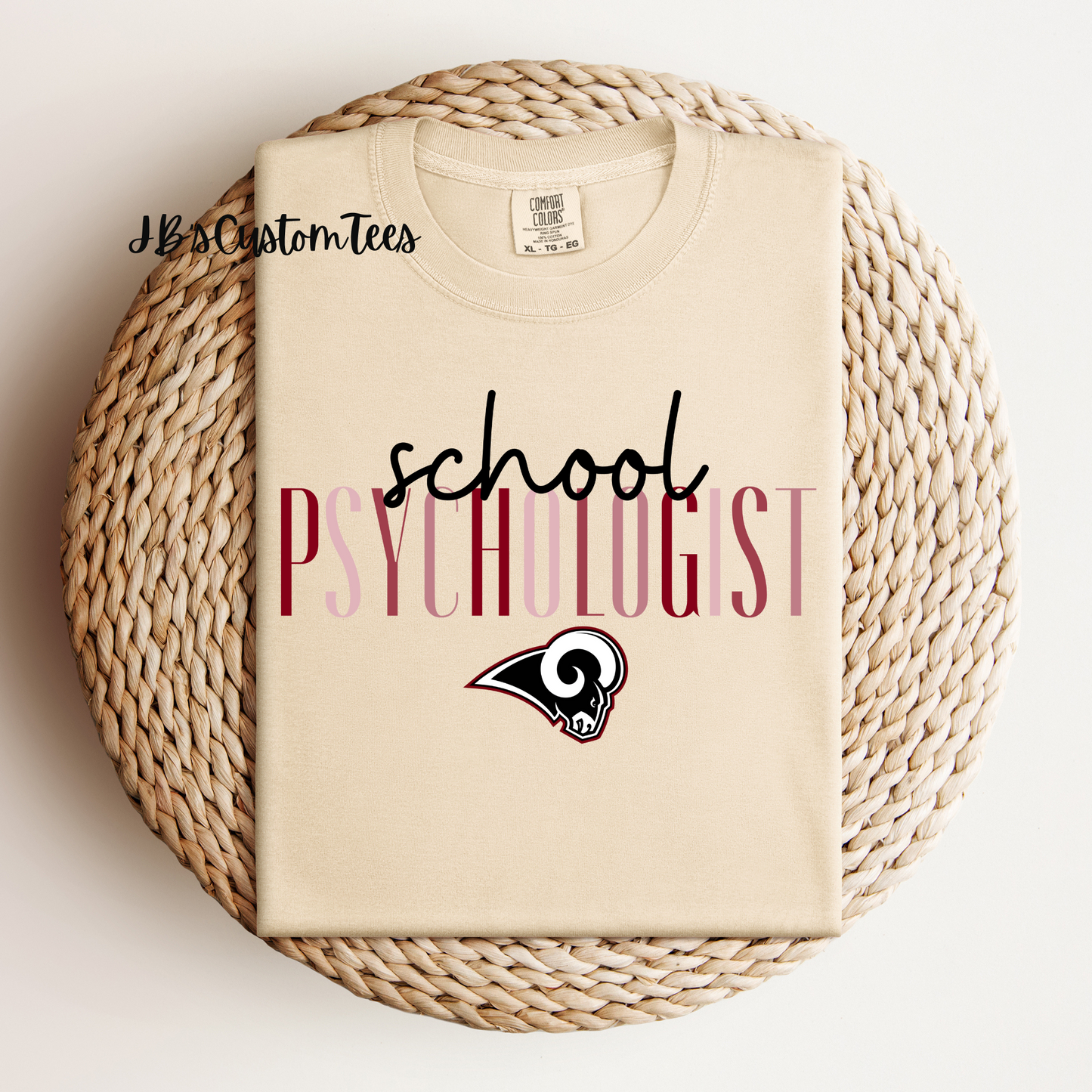 Ram School Psychologist Comfort Colors Tee