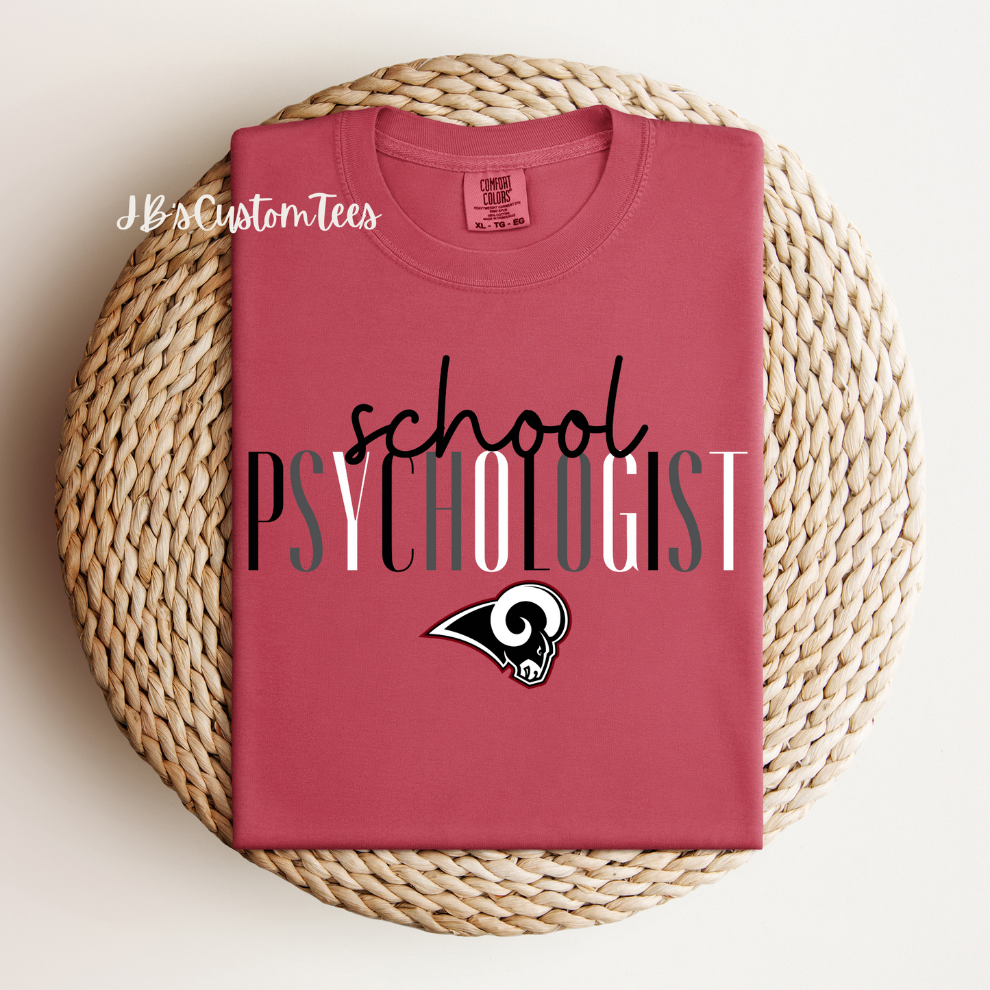 Ram School Psychologist Comfort Colors Tee